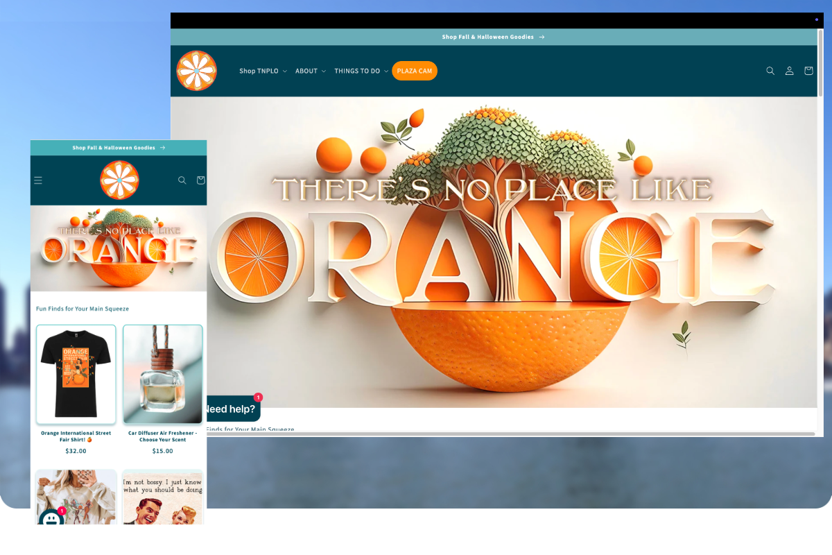 There's No Place Like Orange Shopify storefront for the City of Orange